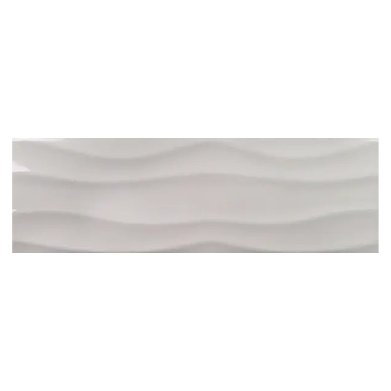 Buteo Gray Glossy Surge Deco, 5" x 16" Ceramic Tile | Backsplash Tile