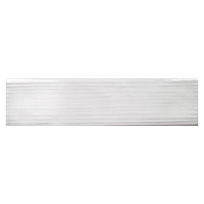 Buteo White Glossy Drift Deco, 3" x 12" Ceramic Tile | Backsplash Tile