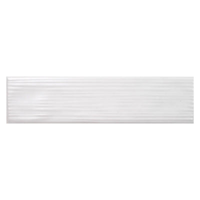 Buteo White Matte Drift Deco, 3" x 12" Ceramic Tile | Kitchen Backsplash Tile