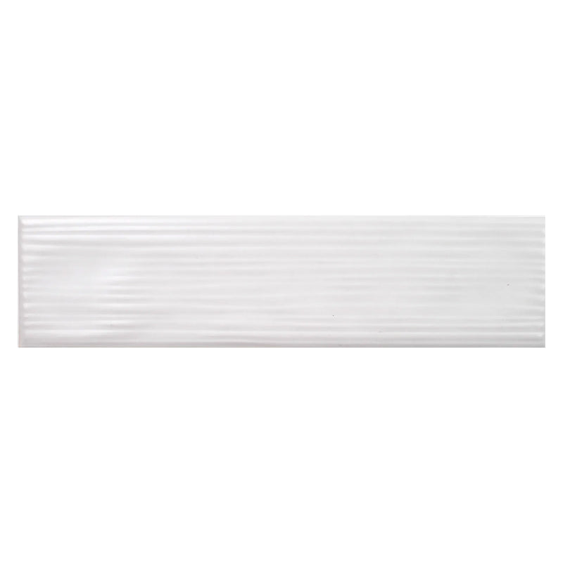 Buteo White Matte Drift Deco, 3" x 12" Ceramic Tile | Kitchen Backsplash Tile