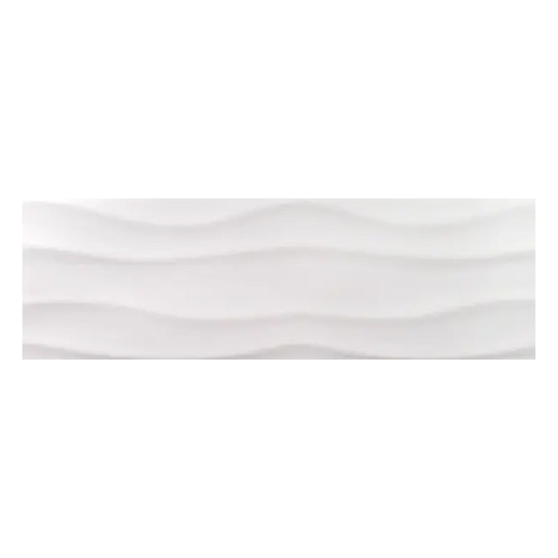 Buteo White Matte Surge Deco, 5" x 16" Ceramic Tile | Backsplash Tile