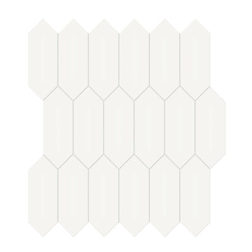 Soho Canvas White Matte, 2" x 5" Picket | Ceramic Backsplash & Floor Tile