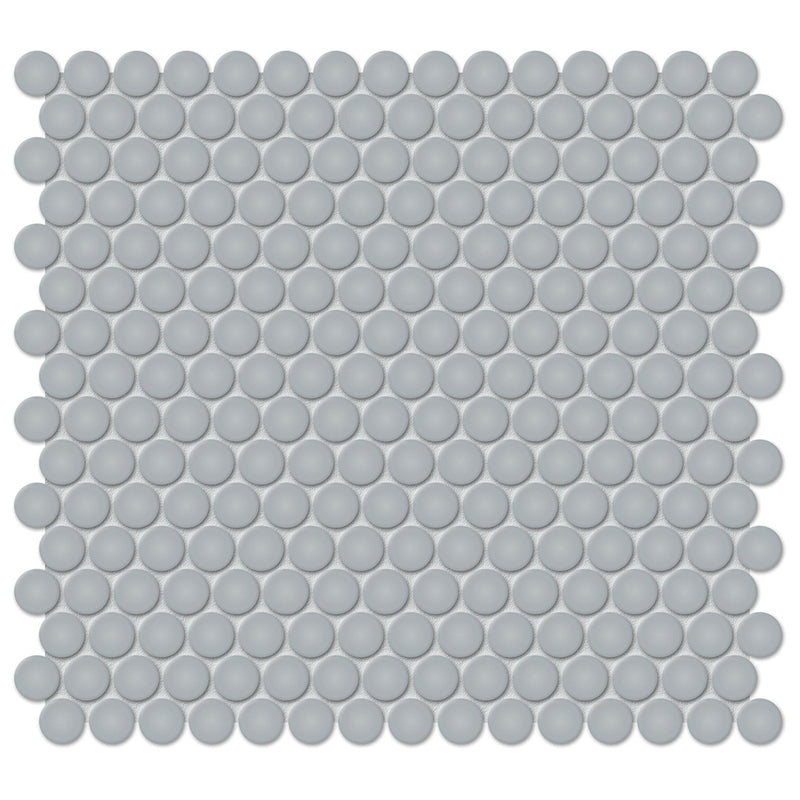 Soho Cloud Blue Glossy, Penny Round | Ceramic Kitchen & Bath Tile