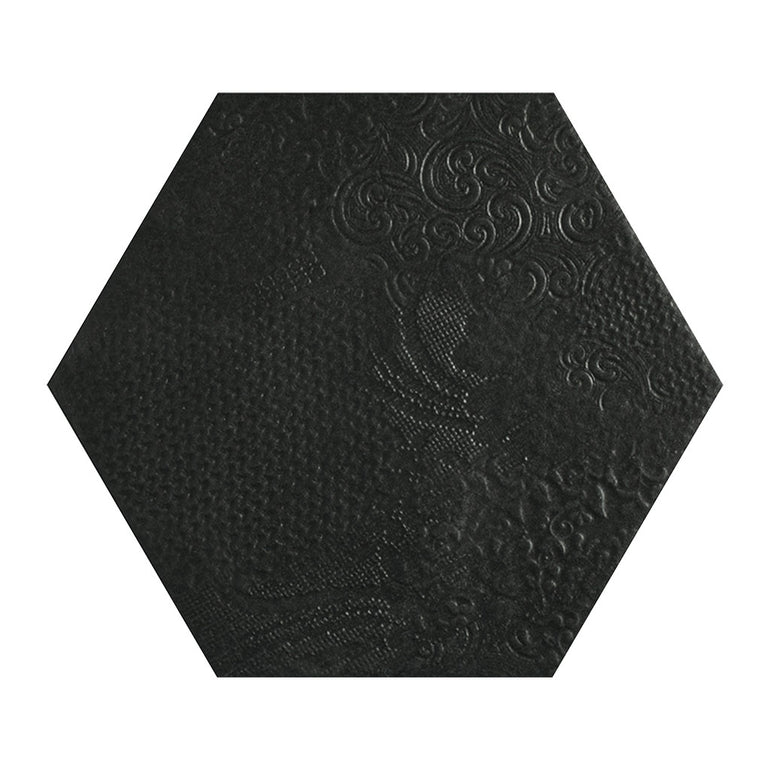 Milano Black, Hexagon Porcelain Tile | CODMILABLHEX | IWT Tesoro