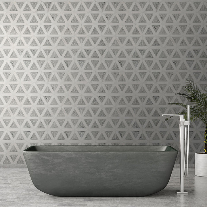 Carrara White Faceted | Stone Tile for Kitchen and Bath