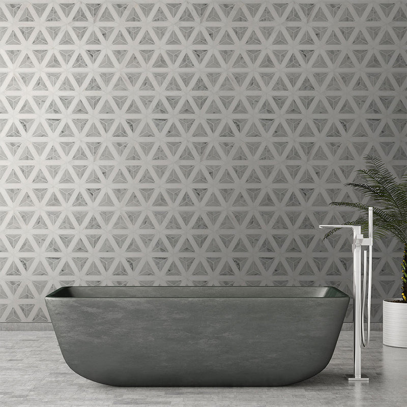 Carrara White Faceted | Stone Tile for Kitchen and Bath