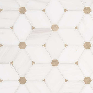 Bianco Dolomite Cecily Pattern | Stone Tile for Kitchen and Bath