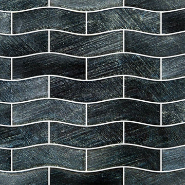 Midnight Current Field 1" x 4" Glass Tile