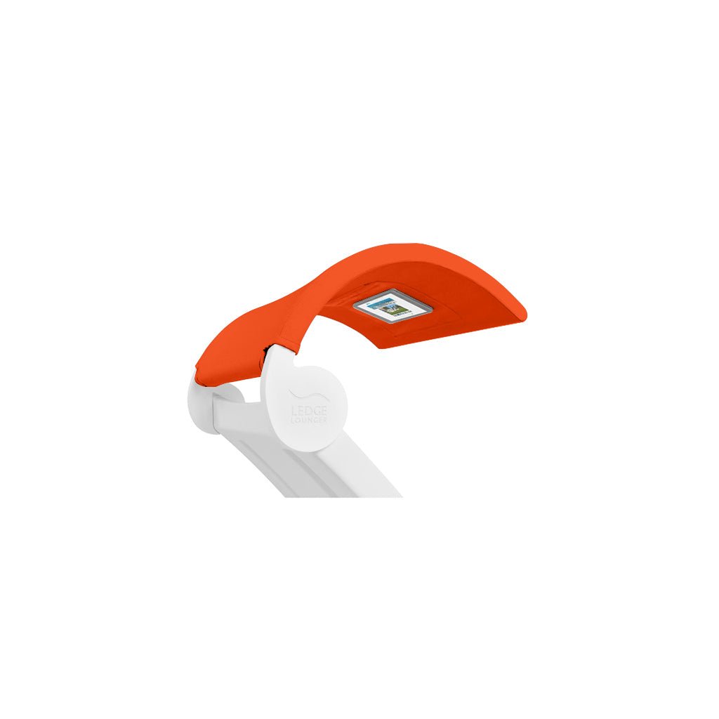 Signature Chaise Shade Pool Accessory | Ledge Lounger | White Base with Orange Shade