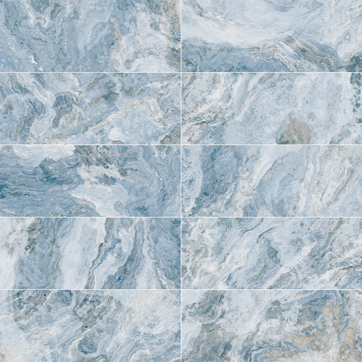 Cloud Aqua, 6" x 20" - Porcelain Tile