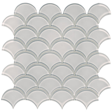 Cloud, Scallop Glass Tile | Tesoro Backsplash & Wall Tile