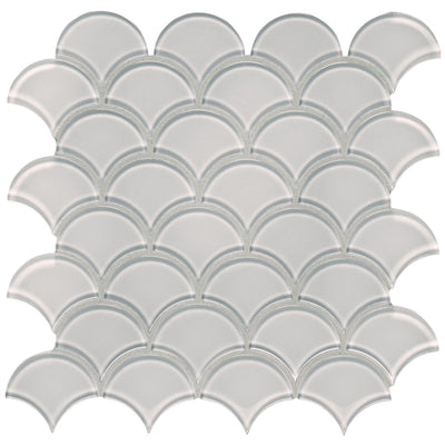 Cloud, Scallop Glass Tile | Tesoro Backsplash & Wall Tile