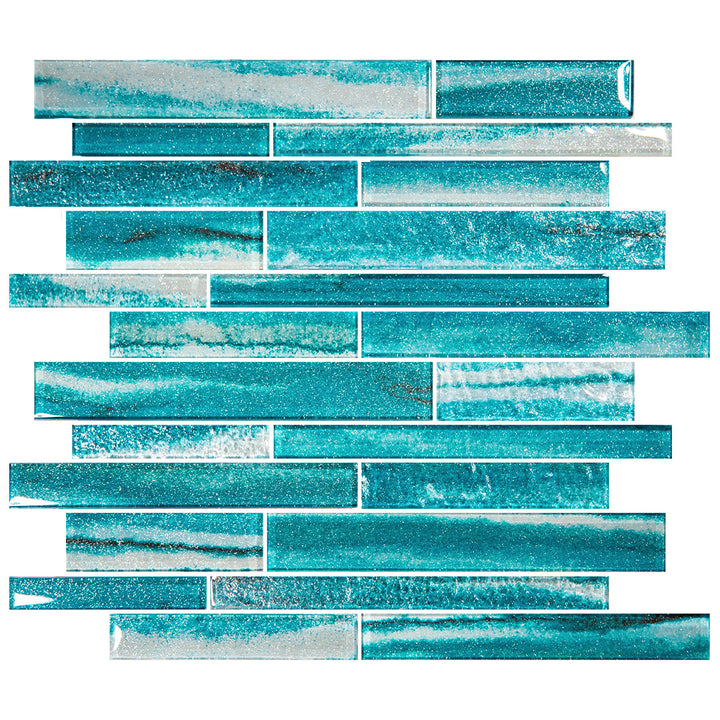 Coastal Sands Aquamarine, Mixed Glass Tile | Swimming Pool Tile