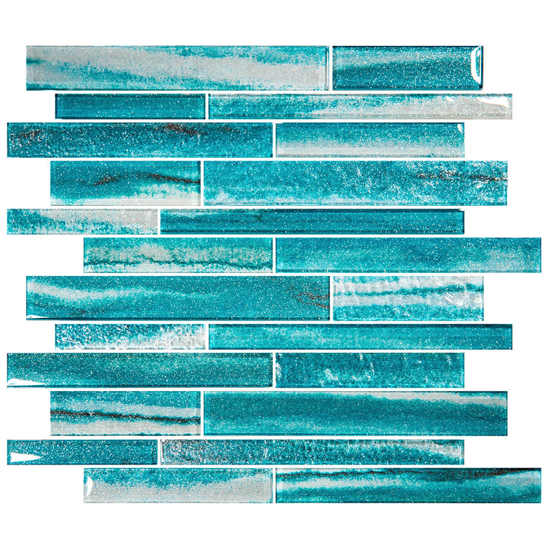 Coastal Sands Aquamarine, Mixed Glass Tile | Swimming Pool Tile