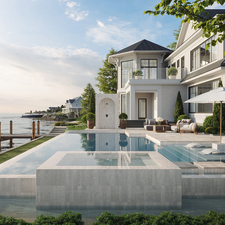 Coastline Glacier, 3" x 12" Porcelain Tile | Pool Waterline Tile