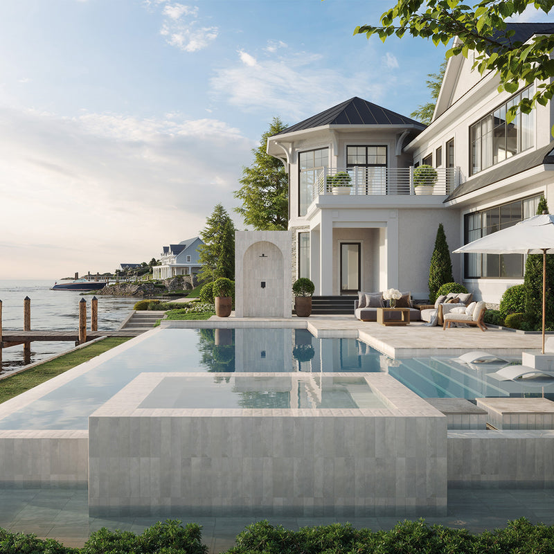 Coastline Glacier, 3" x 12" Porcelain Tile | Pool Waterline Tile