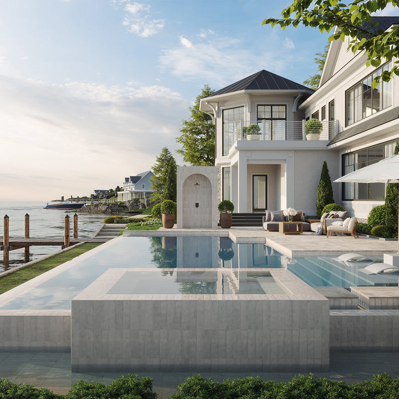 Coastline Moon, 3" x 12" Porcelain Tile | Pool Waterline Tile