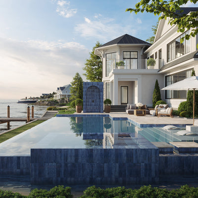 Coastline Ocean, 3" x 12" Porcelain Tile | Pool Waterline Tile