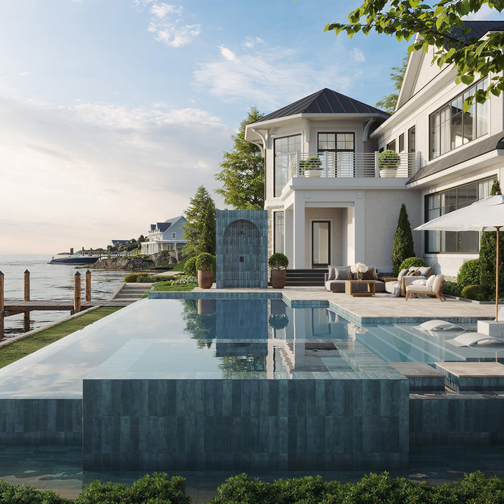 Coastline Sky, 3" x 12" Porcelain Tile | Pool Waterline Tile