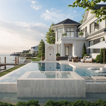 Coastline Glacier, 3" x 12" Porcelain Tile | Pool Waterline Tile