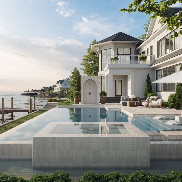 Coastline Moon, 3" x 12" Porcelain Tile | Pool Waterline Tile