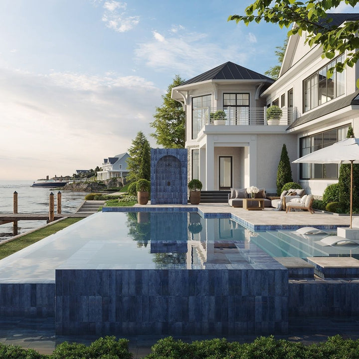 Coastline Ocean, 3" x 12" Porcelain Tile | Pool Waterline Tile