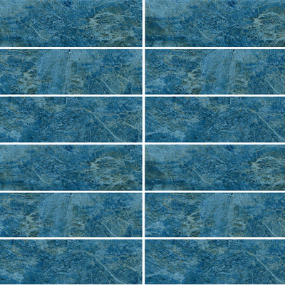 Cobalt 6" x 20" Tile | ESTWAVECOBALT620 | Aquatica Porcelain Pool Tile