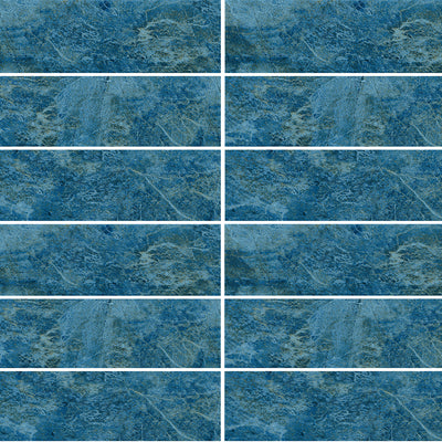 Cobalt 6" x 20" Tile | ESTWAVECOBALT620 | Aquatica Porcelain Tile