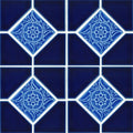 Cobalt Blue Akron, 6" x 6" Deco - Porcelain Pool Tile