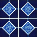 Cobalt Blue Akron, 6" x 6" Deco - Porcelain Pool Tile