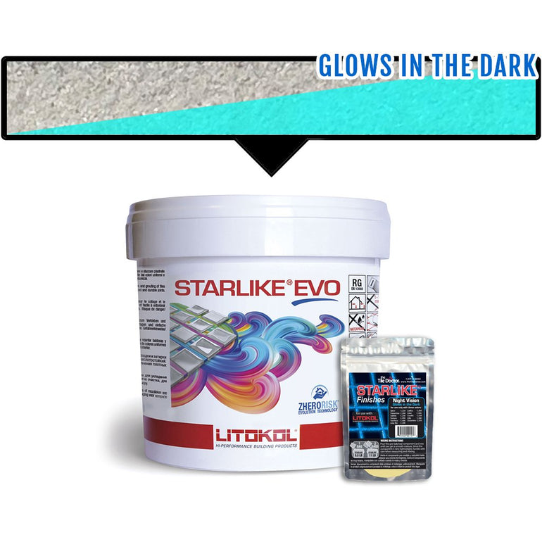 Glow in the Dark Grout | Starlike Night Vision Grout by Litokol | Grigio Perla