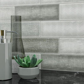 Collage Oxford Gray, 4" x 12" Ceramic Tile | Kitchen Backsplash Tile