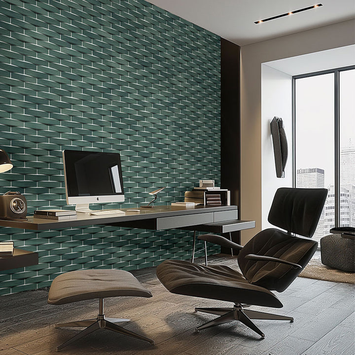 Convex Olive, 2" x 10" Ceramic Tile | 3D Backsplash & Bathroom Tile