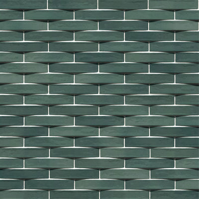 Convex Olive, 2" x 10" Ceramic Tile | 3D Backsplash & Bathroom Tile