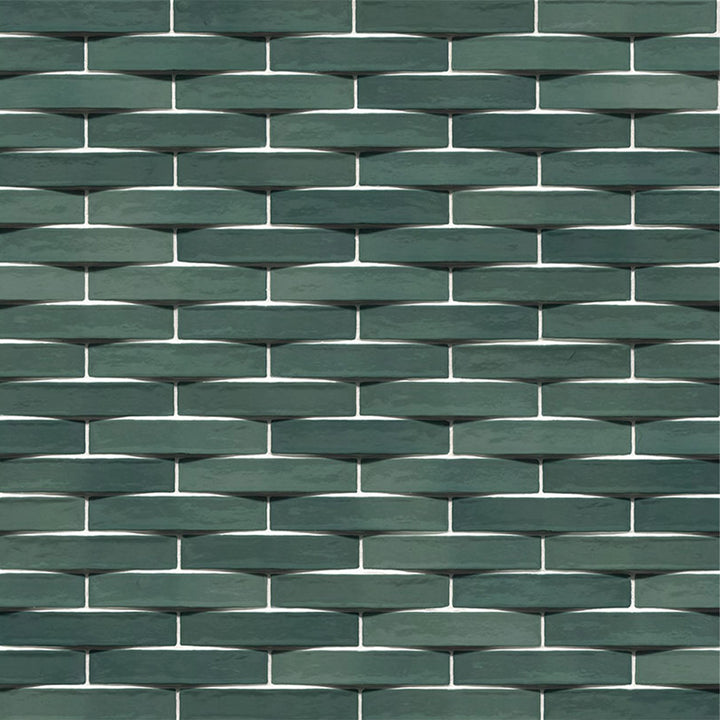 Convex Olive, 2" x 10" Ceramic Tile | 3D Backsplash & Bathroom Tile
