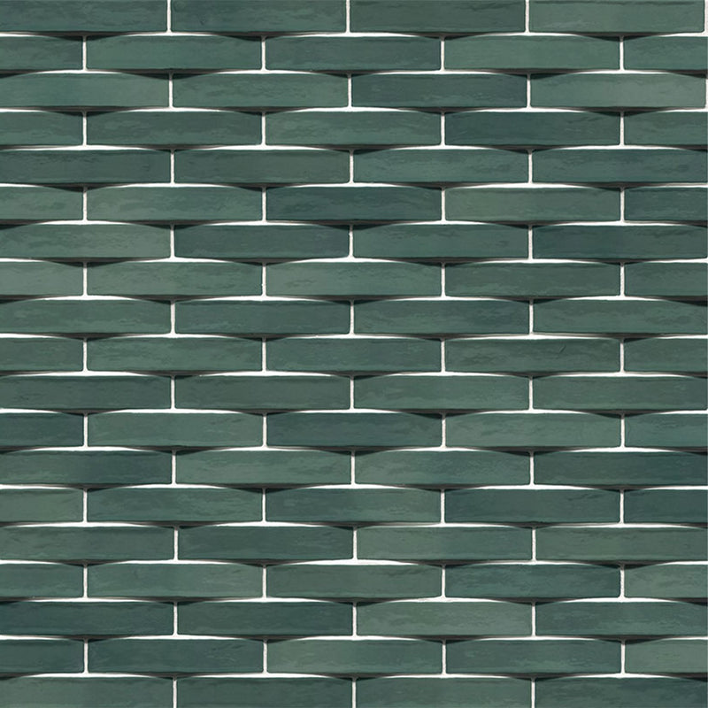 Convex Olive, 2" x 10" Ceramic Tile | 3D Backsplash & Bathroom Tile
