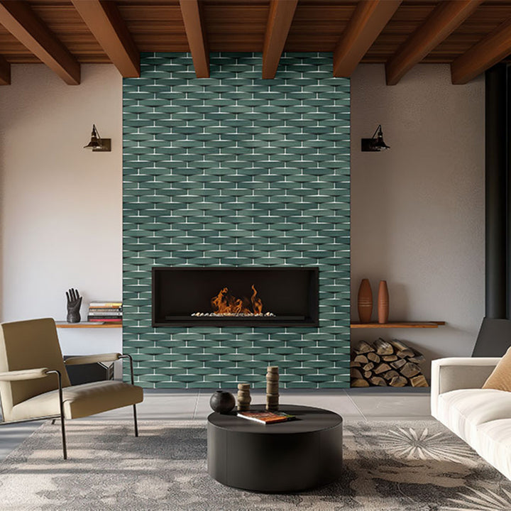 Convex Olive, 2" x 10" Ceramic Tile | 3D Backsplash & Bathroom Tile