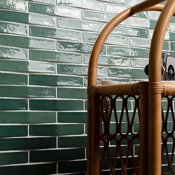 Convex Olive, 2" x 10" Ceramic Tile | 3D Backsplash & Bathroom Tile