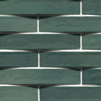 Convex Olive, 2" x 10" Ceramic Tile | 3D Backsplash & Bathroom Tile