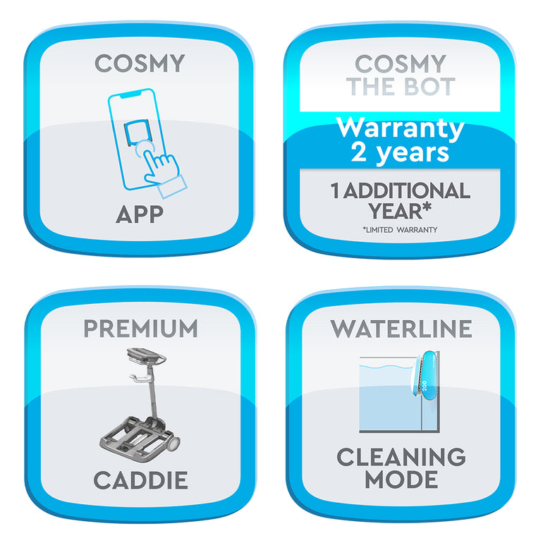 Cosmy the Bot 250 by BWT | Pool Cleaner for Waterlines, Floors & Walls