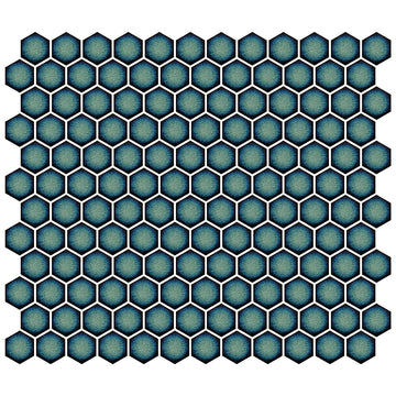 Hex Crystal Green, Hexagon Porcelain Tile | Fujiwa Pool Tile