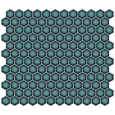 Hex Crystal Green, Hexagon Porcelain Tile | Fujiwa Pool Tile