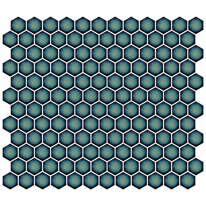 Hex Crystal Green, Hexagon Porcelain Tile | Fujiwa Pool Tile