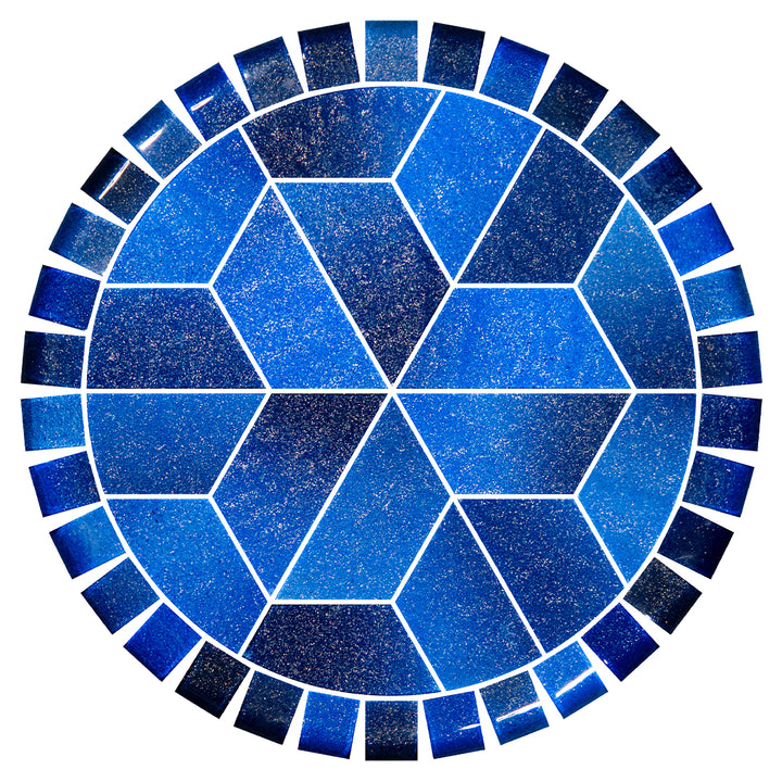 Crystal Waters Deep Sea, 12.5" Barstool Toppers | Glass Pool Mosaics