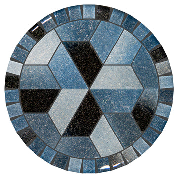 Crystal Waters Lagoon, 12.5" Barstool Toppers | Pool Mosaics