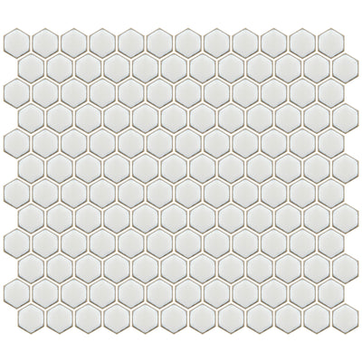 Hex Crystal White, Hexagon Porcelain Tile | Fujiwa Pool Tile