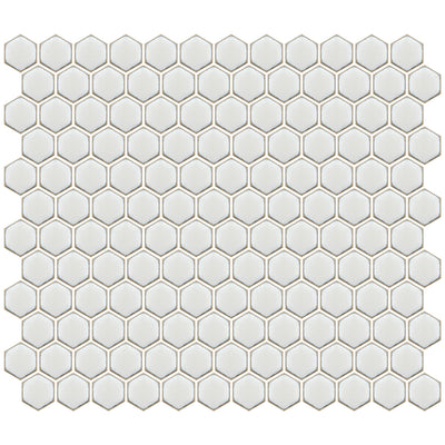 Hex Crystal White, Hexagon Porcelain Tile | Fujiwa Pool Tile
