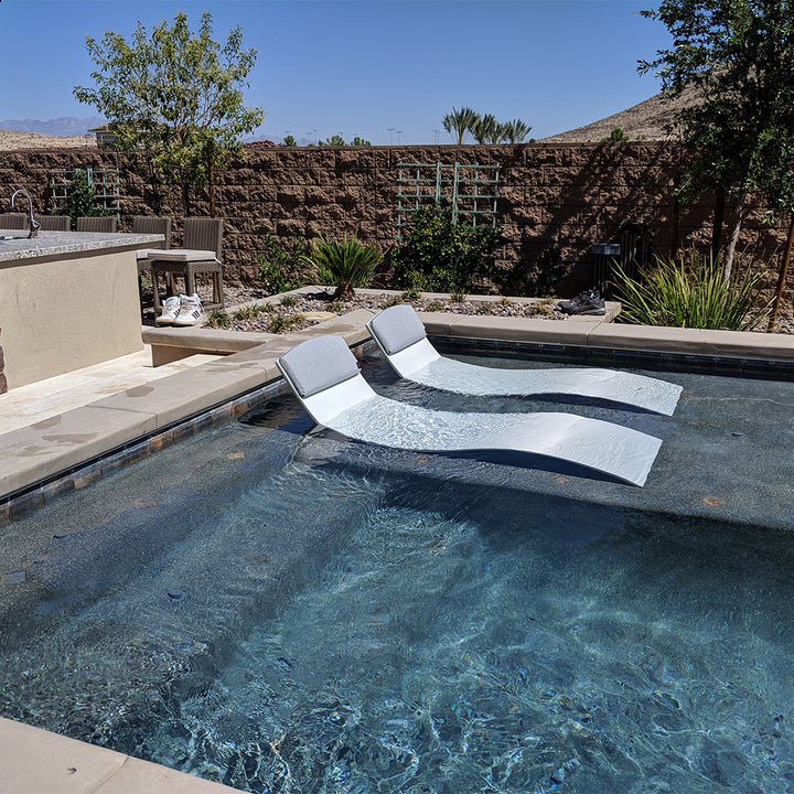 Curve II Chaise Lounger Concrete Pool and Patio Lounge Chair AquaBlu Mosaics
