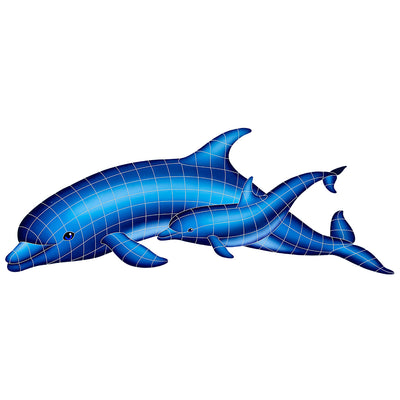 Dolphin Pair | DOLPL| Pool Mosaic by Artistry in Mosaics