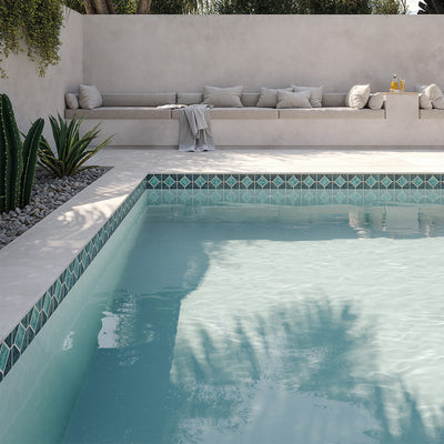 POWPLDR334SPT Aquatica Gulf Blue Akron, 6" x 6" - Porcelain Pool Tile